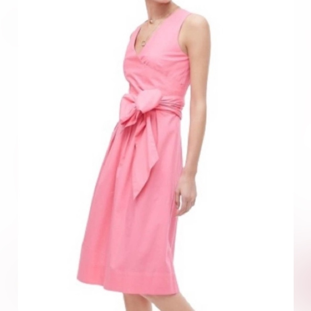 J. CREW Pink Cotton Faux Wrap Dress. 00. Worn once to a bridesmaid luncheon